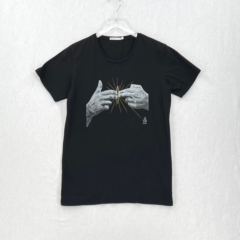 INDUSTRY OF ALL NATIONS Clean Crewneck T Shirt Men Small Black Cotton Graphic